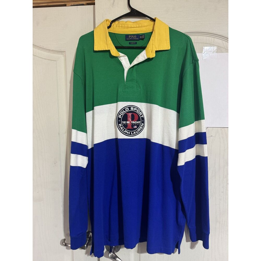 Polo Ralph Lauren Classic Fit 12 M. Yacht Challenge Colorblock Rugby Shirt